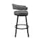 Armen Living Naomi and Chelsea 3-Piece Counter Height Dining Set in Black Metal and Gray Faux Leather SETNMCHGRBL3 - alternate 2